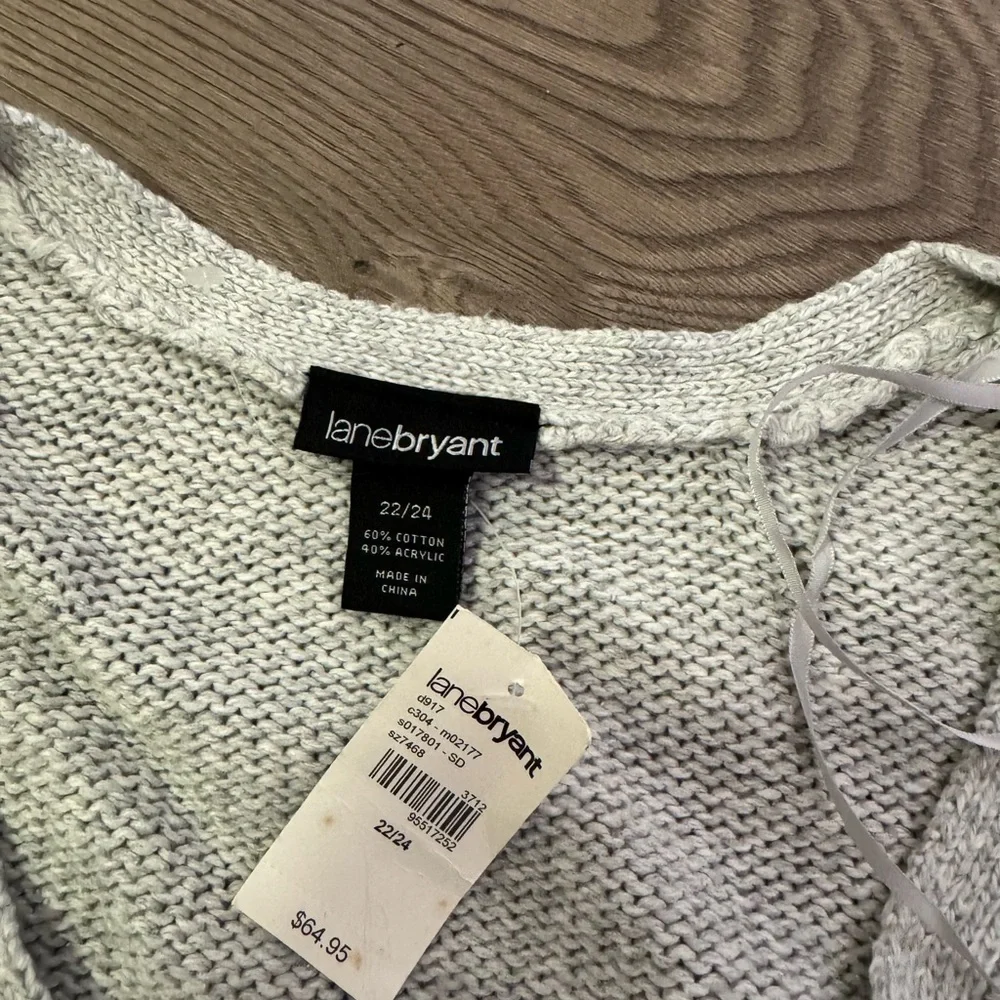 Lane Bryant Gray Cable Knit Women's Sweater NWT Size 22/24 - Picture 3 of 4